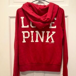 Red Victoria’s Secret zip up hoodie